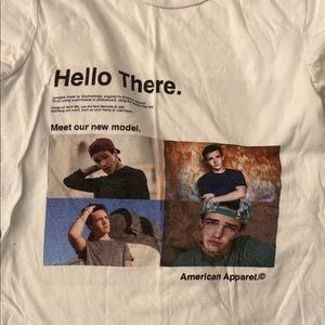 White Aaron Carpenter American Apperal Model Shirt